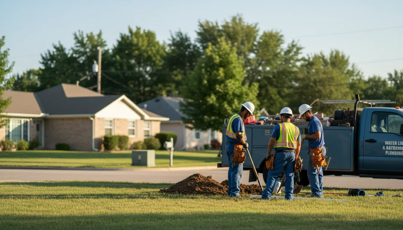 Residential water line and bathroom plumbing service in Ruso, ND